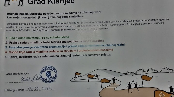 Grad Klanjec potpisao je Europsku povelju o radu s mladima