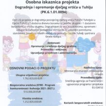 Dogradnja i opremanje dječjeg vrtića u Tuhlju (P.K.6.1.01.0094)